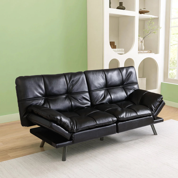 Wayfair deals leather futon